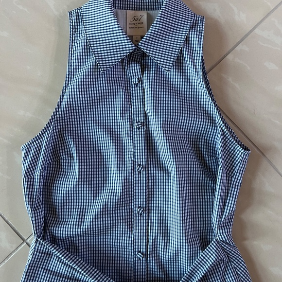 2870 NWT Cinq à Sept Gaby sleeveless collared shirt dress size 2 - Picture 4 of 8